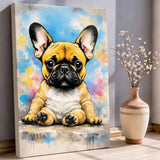 Watercolor Dog Portrait Canvas Print