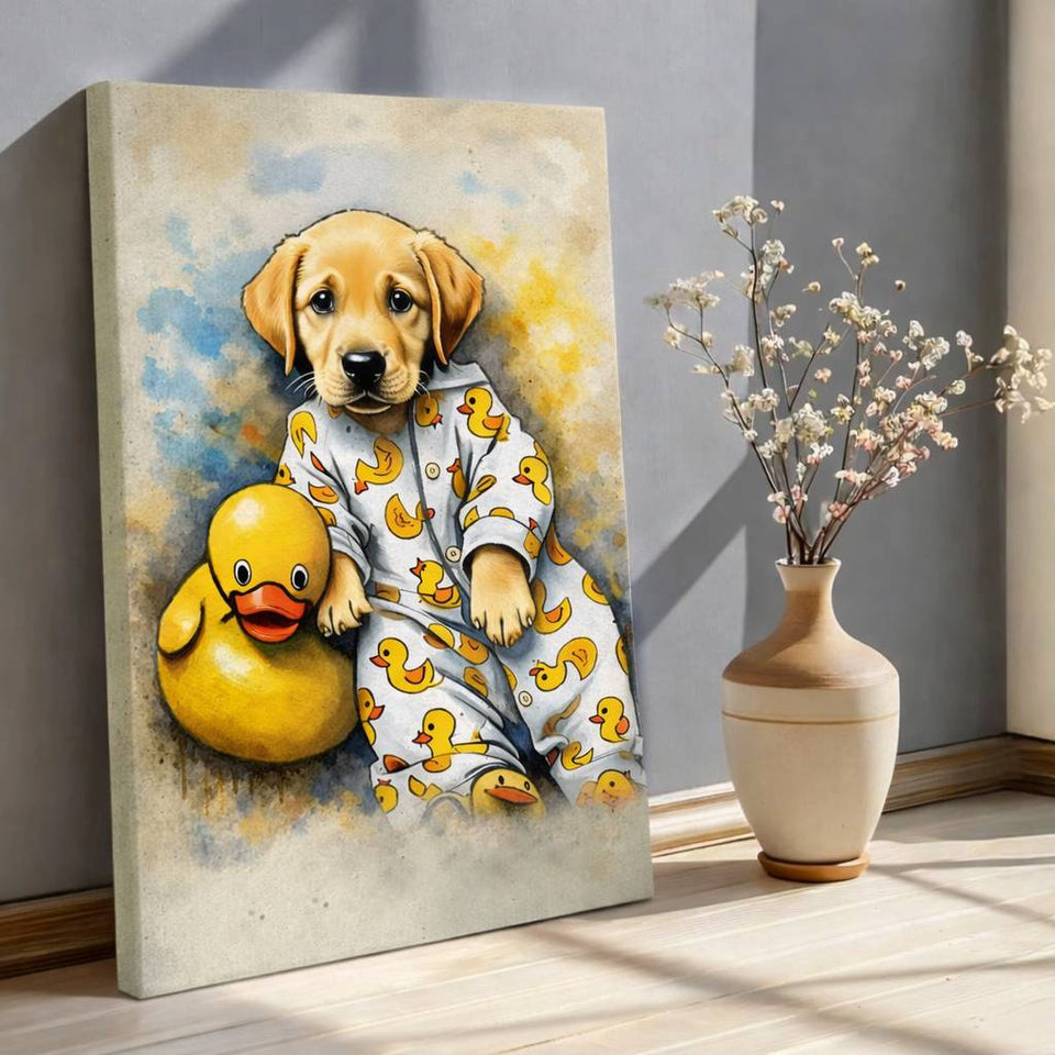 Watercolor Dog Portrait Canvas Print