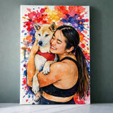 Watercolor Dog Portrait Canvas Print