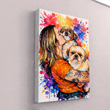 Watercolor Dog Portrait Canvas Print