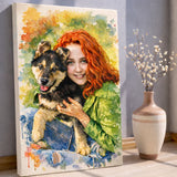Watercolor Dog Portrait Canvas Print