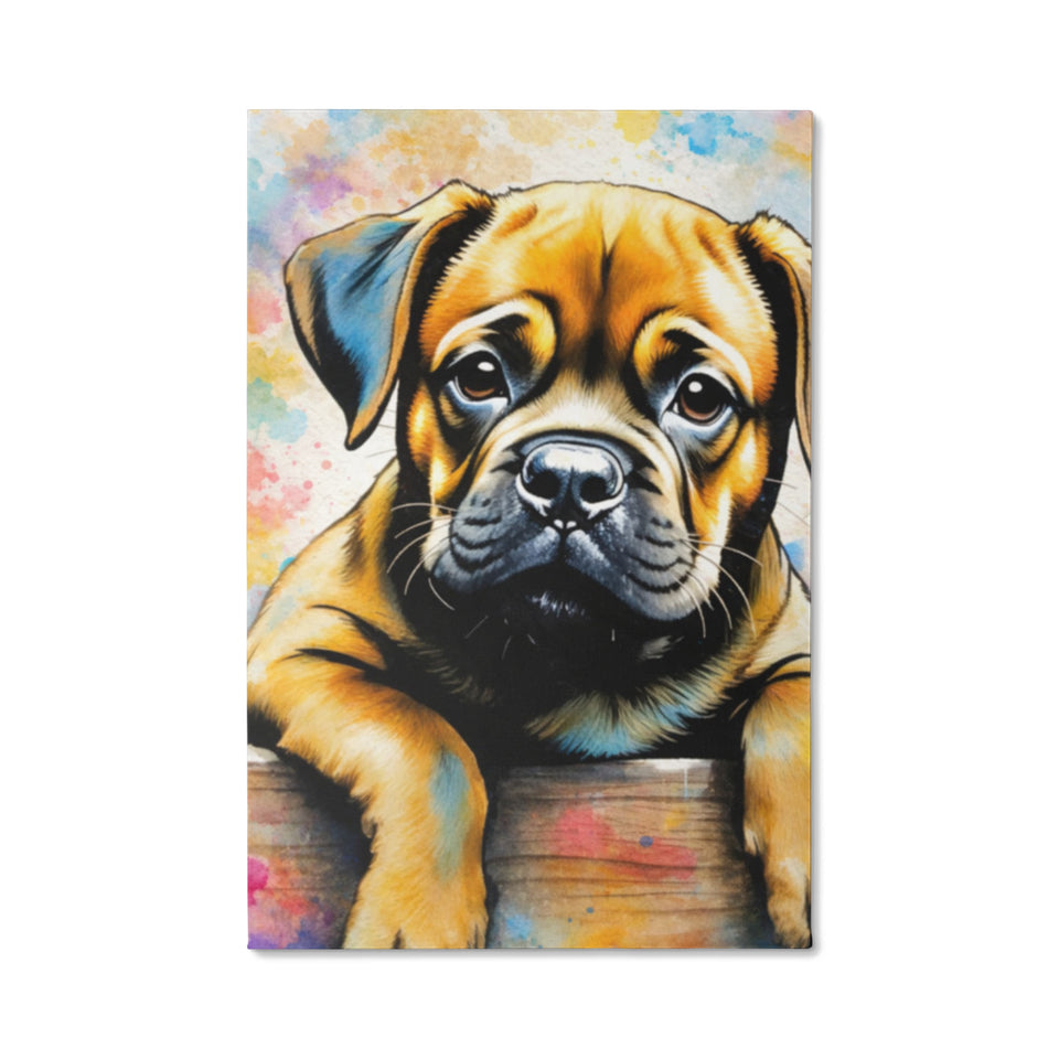 Watercolor Dog Portrait Canvas Print