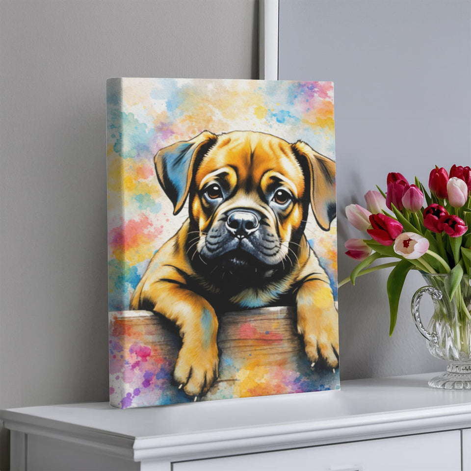 Watercolor Dog Portrait Canvas Print