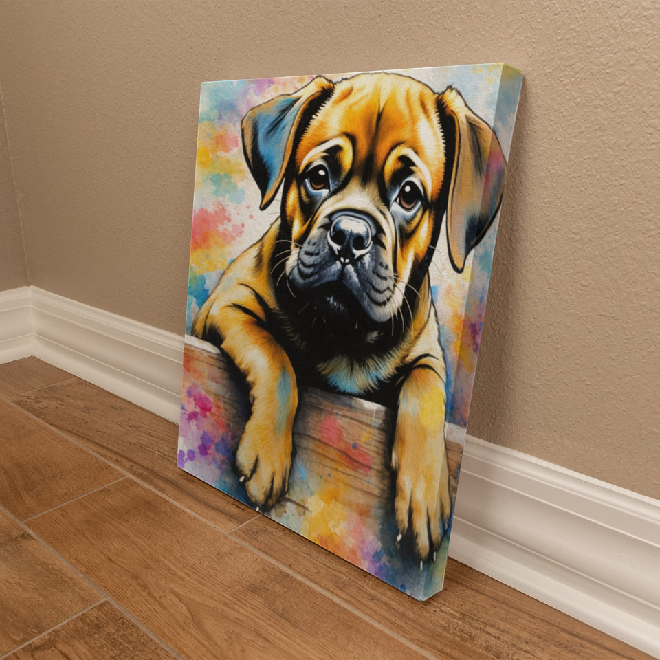 Watercolor Dog Portrait Canvas Print