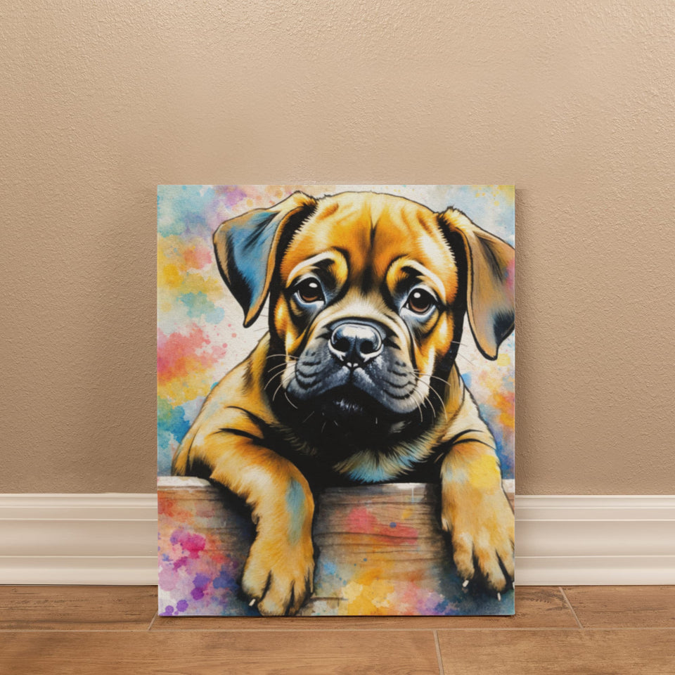 Watercolor Dog Portrait Canvas Print