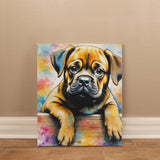 Watercolor Dog Portrait Canvas Print