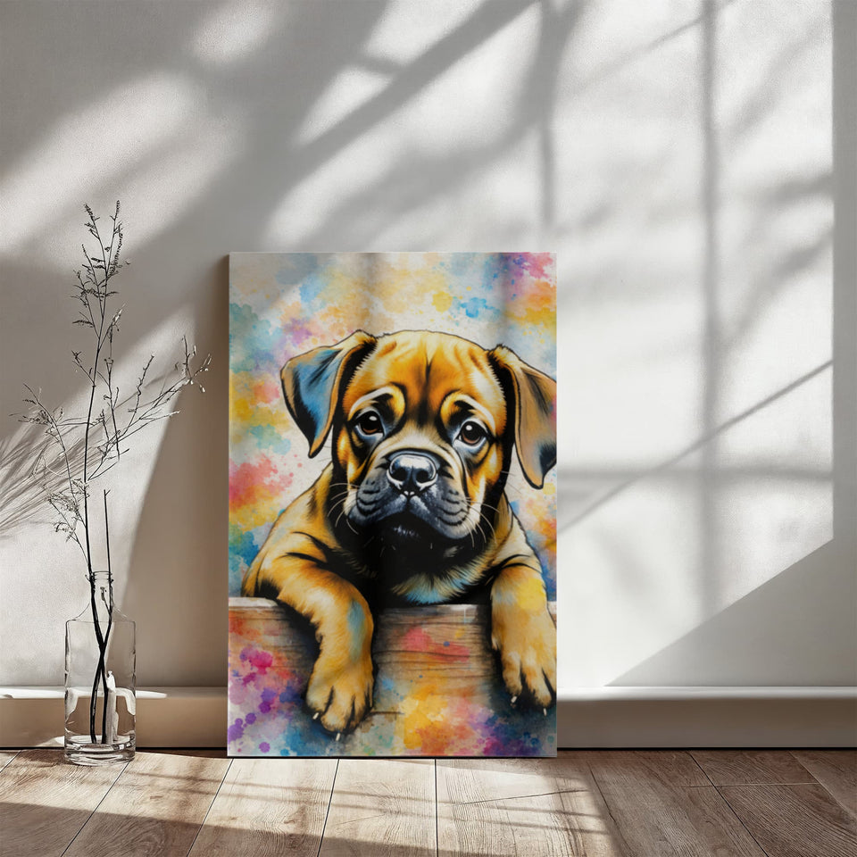 Watercolor Dog Portrait Canvas Print