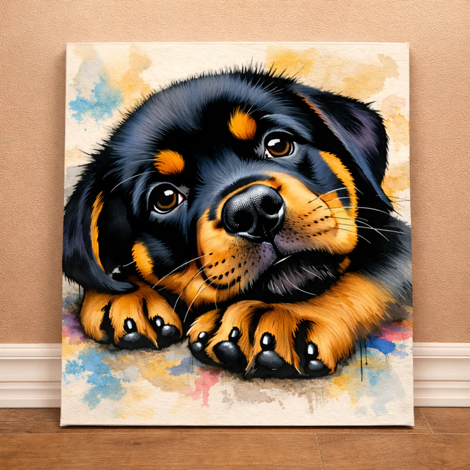 Watercolor Dog Portrait Canvas Print