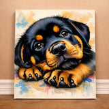 Watercolor Dog Portrait Canvas Print