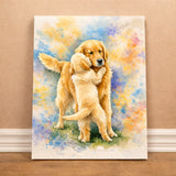 Watercolor Dog Portrait Canvas Print