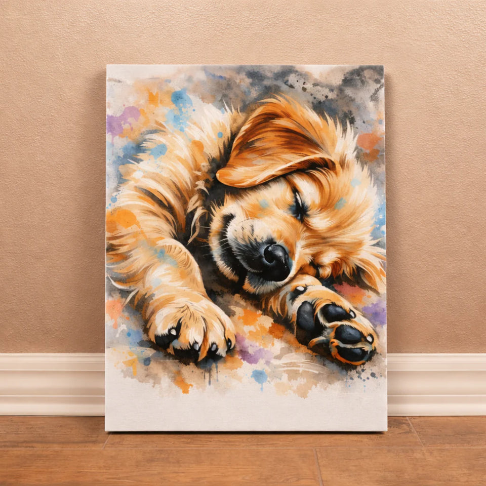 Watercolor Dog Portrait Canvas Print
